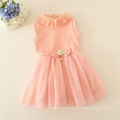 Gute Qualität Kinder Mode Kleidung Prinzessin orange Kleid Set Großhandel Kinder Boutique Kleidung applizierte Wraps